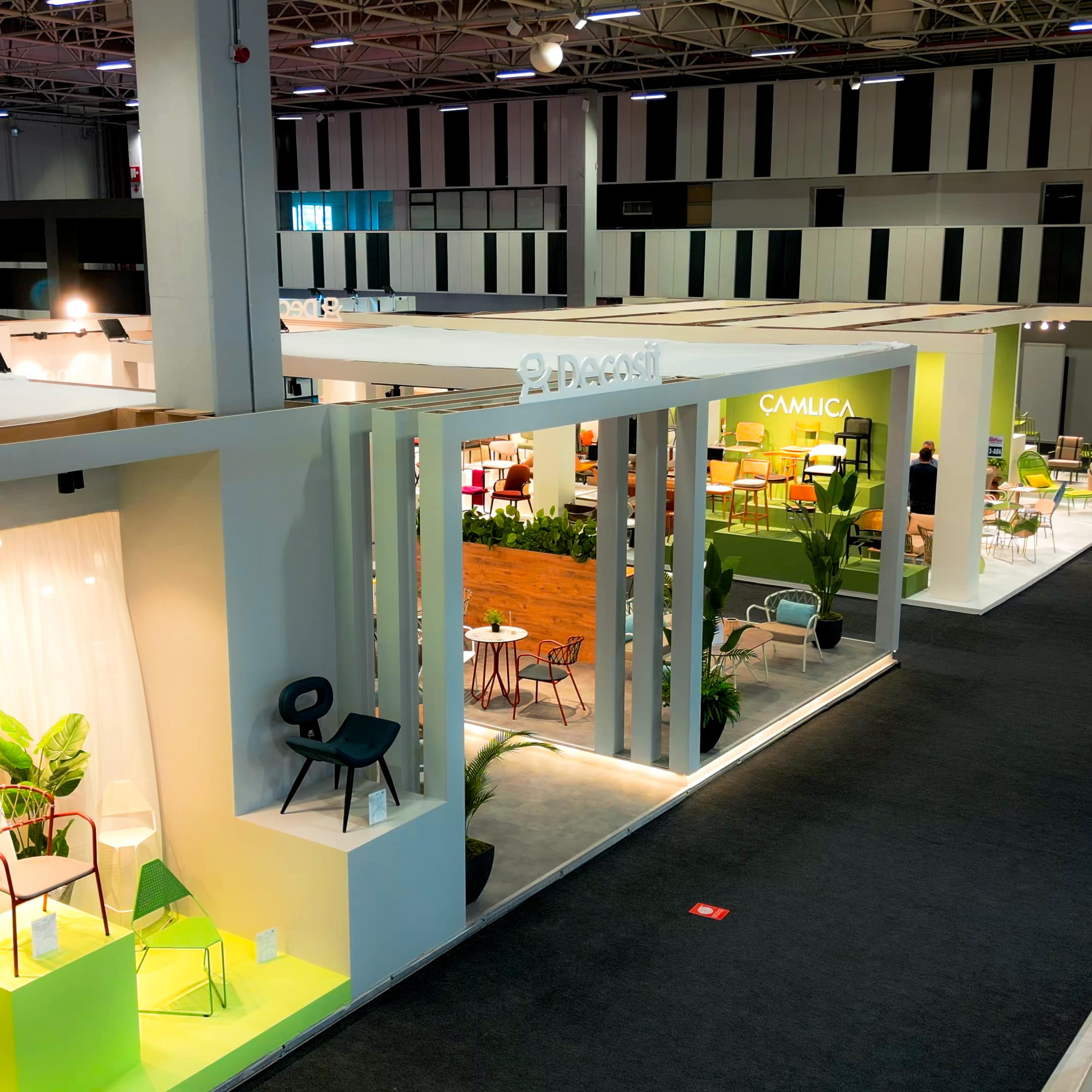 Exhibition area built with a modular system